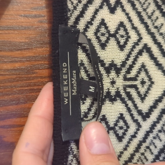 Max Mara Weekend Merino Wool High Quality Thick Black & White Sweater Size Med - Picture 4 of 12